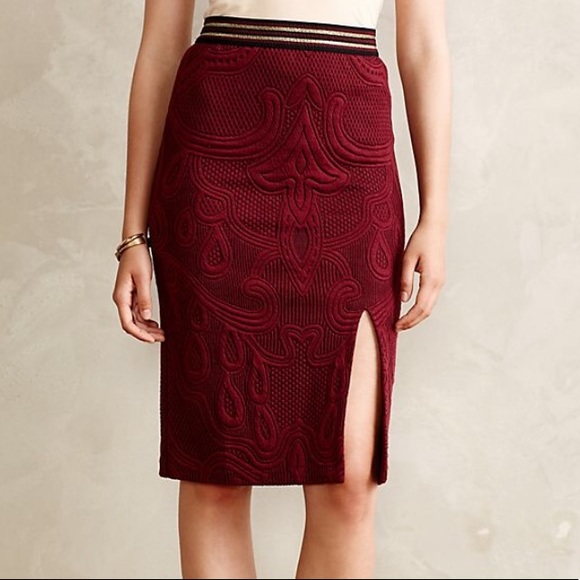 Anthropologie Dresses & Skirts - Anthropologie Maeve Slit Jacquard Pencil Skirt